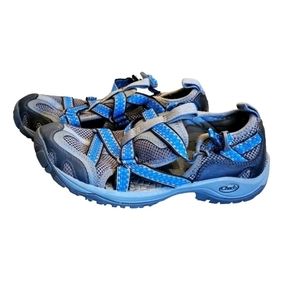 Chaco Womens Raven Outdoor Hiking Shoes Waterproof Vibram Blue Gray